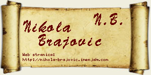 Nikola Brajović vizit kartica